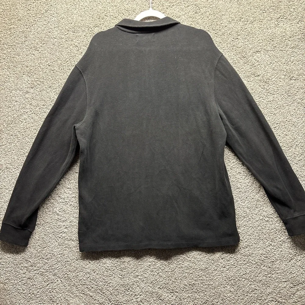 Vintage Y2K Polo Ralph Lauren Black 1/4 Zip Large Fleece Pullover USA 90s Preppy